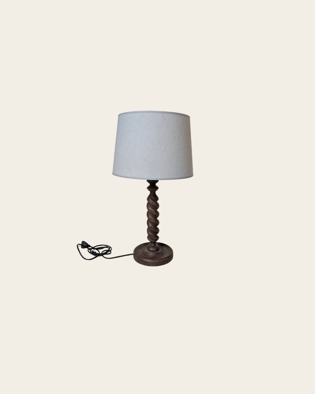 LAMPE DE TABLE EN BOIS TORSADÉ