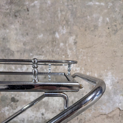 Desserte en métal argenté