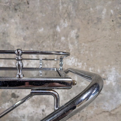 Desserte en métal argenté