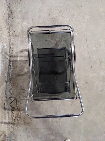 Desserte en métal argenté