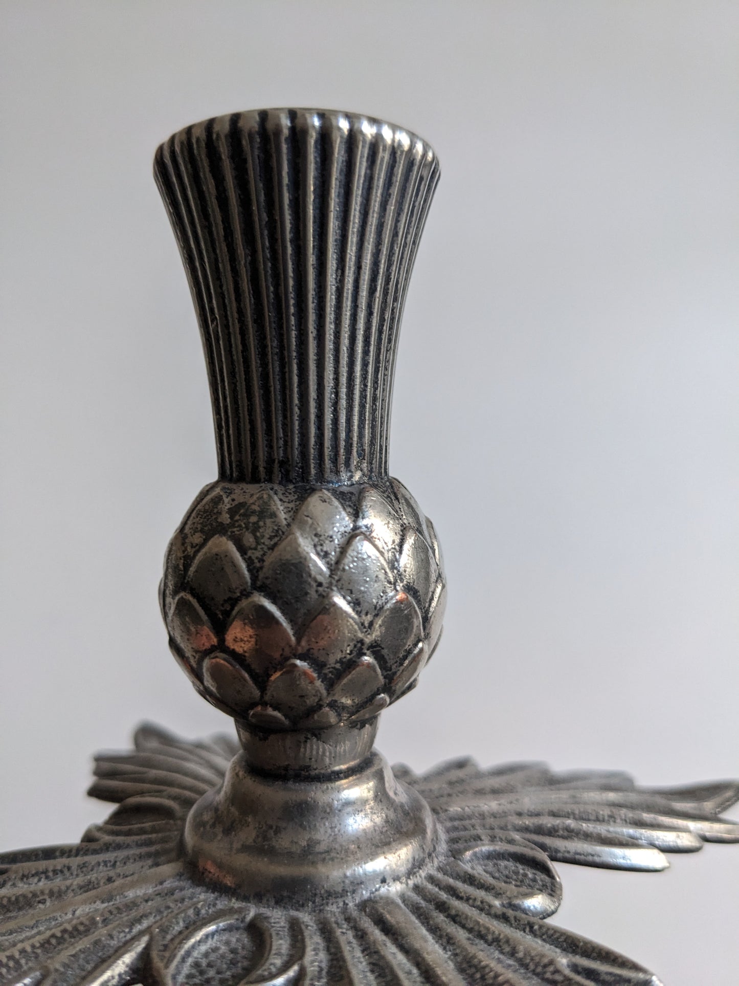 Bougeoir ananas argenté