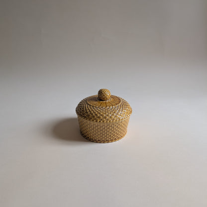 Boîte en céramique moutarde