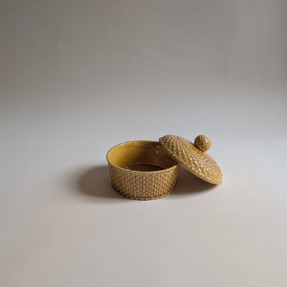 Boîte en céramique moutarde