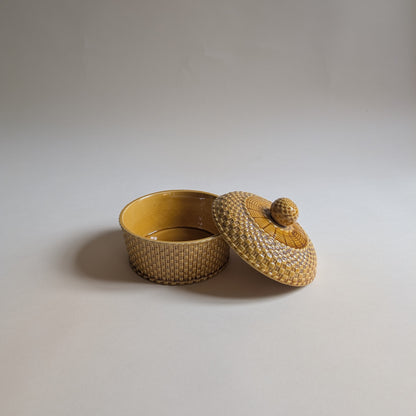 Boîte en céramique moutarde