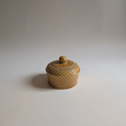 Boîte en céramique moutarde