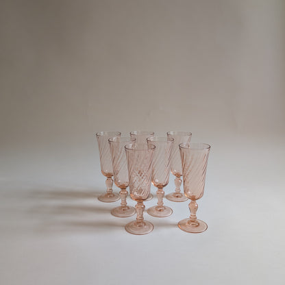 Flûtes Rosaline, Arcoroc France, années 70/80
