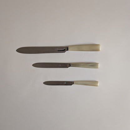 Ensemble de 25 couteaux en corne et inox