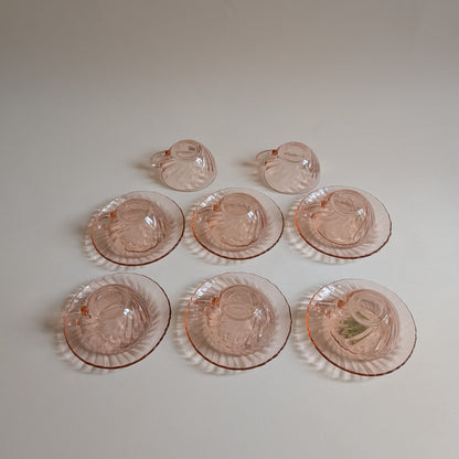Service à thé ou café Rosaline, Arcoroc France, années 70/80