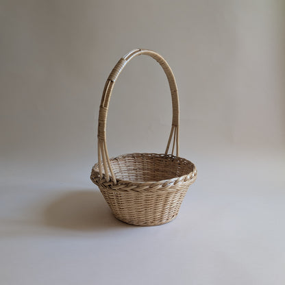 Panier rond en osier bois clair