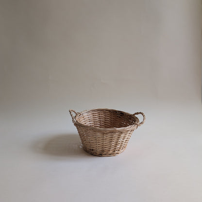 Panier rond en osier bois clair