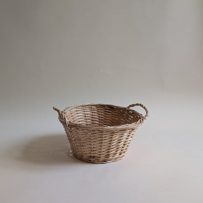 Panier rond en osier bois clair