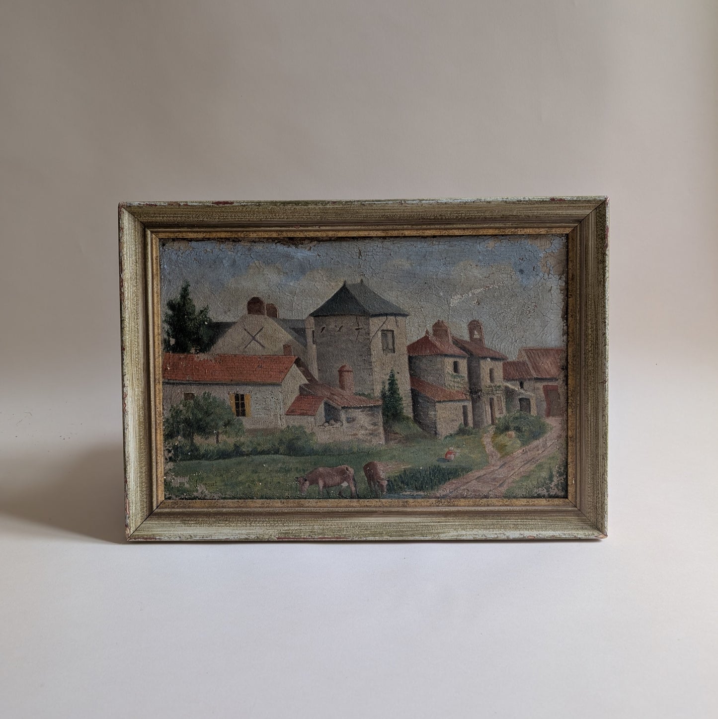 Tableau ancien, village