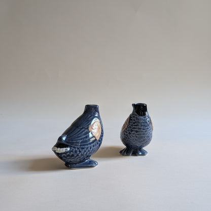 Paire de vases canards en barbotine