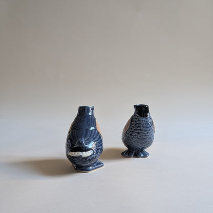 Paire de vases canards en barbotine