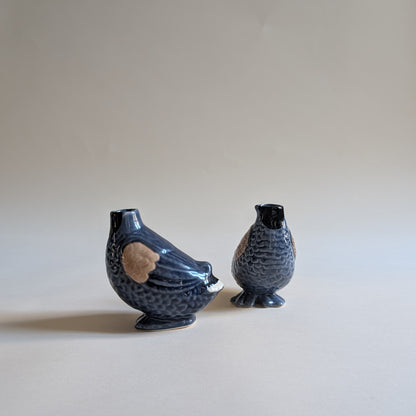 Paire de vases canards en barbotine