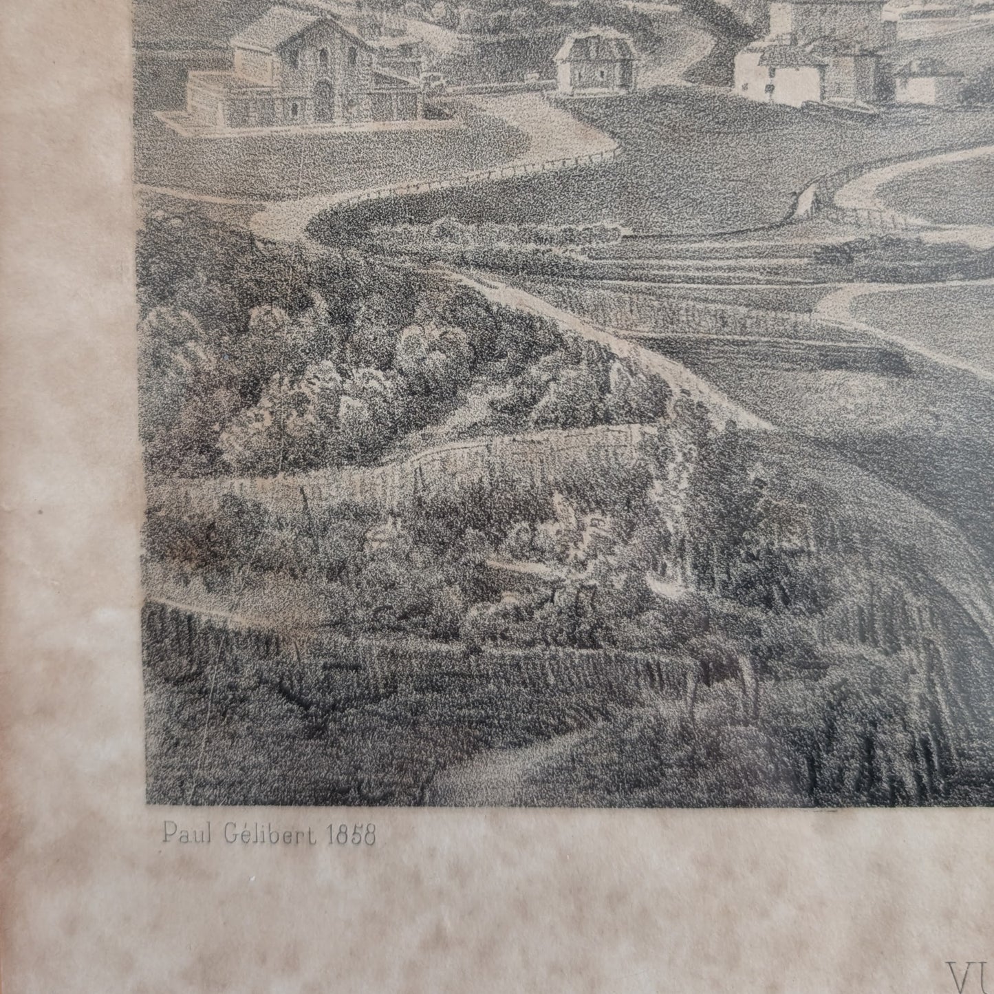 Gravure Biarritz - "Vue générale de Biarrits - Basses-Pyrénées"