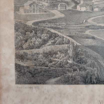 Gravure Biarritz - "Vue générale de Biarrits - Basses-Pyrénées"