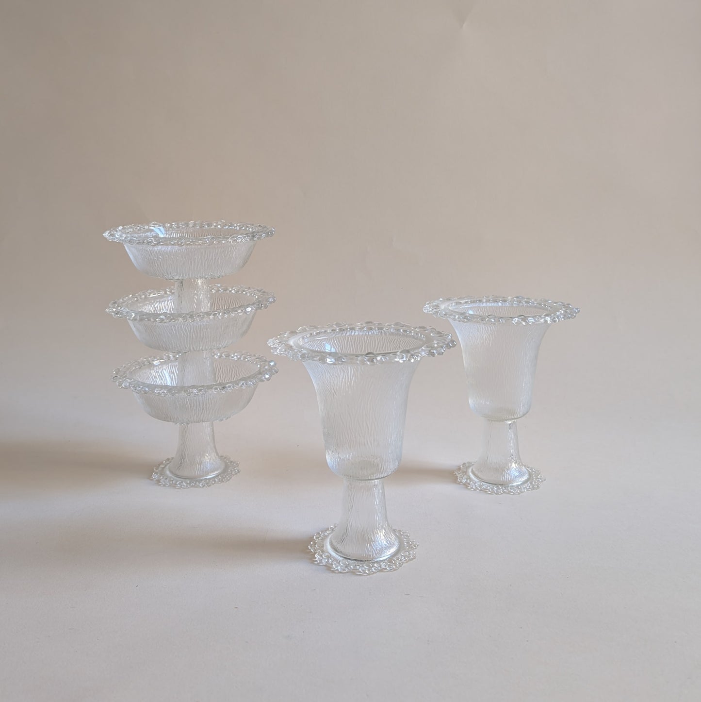 Ensemble de 5 coupelles en verre