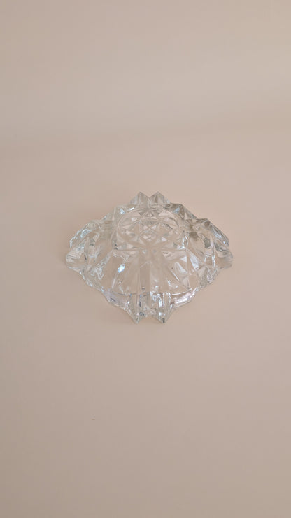 Cendrier carré en verre ciselé