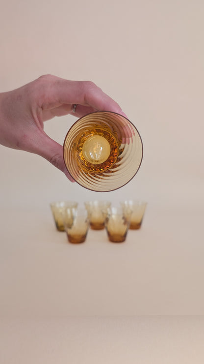Ensemble de 6 verres ambrés
