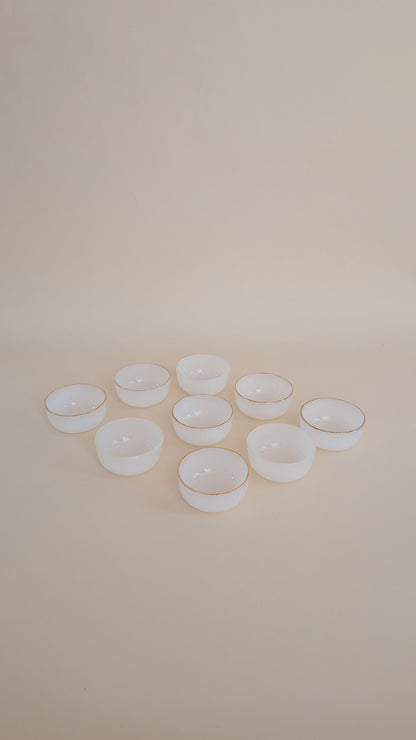 Ensemble de 9 coupelles, huile lesieur