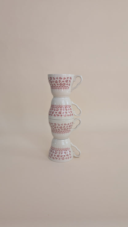 Ensemble de 4 tasses en céramique rouge