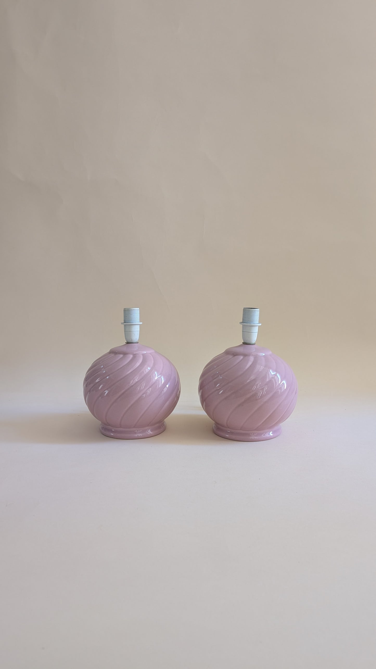 Paire de pieds de lampes en céramique