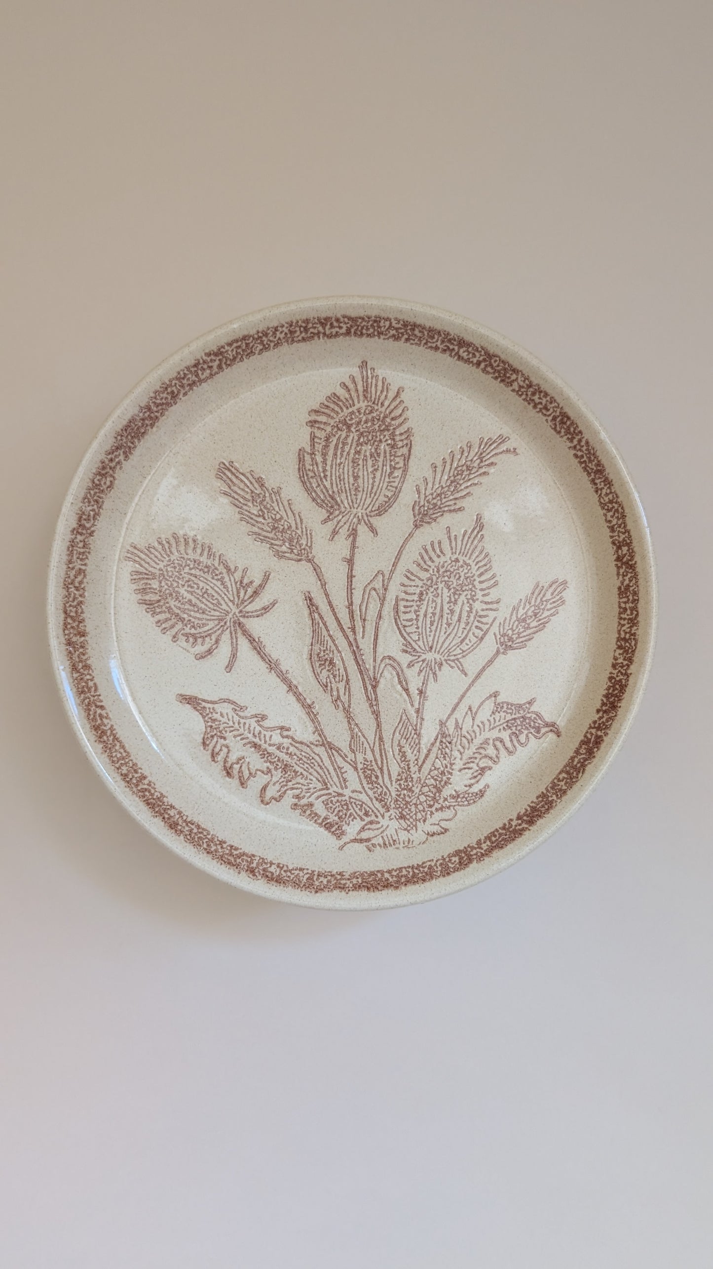 Assiettes en grès beige