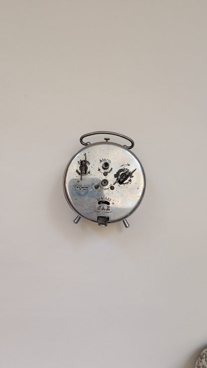 Réveil ancien en métal nickelé Jaz Modic 111 S.G.D.G
