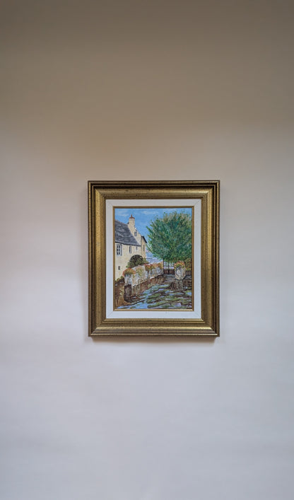 Peinture à l’huile – Scène de village