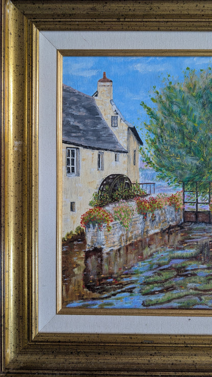 Peinture à l’huile – Scène de village