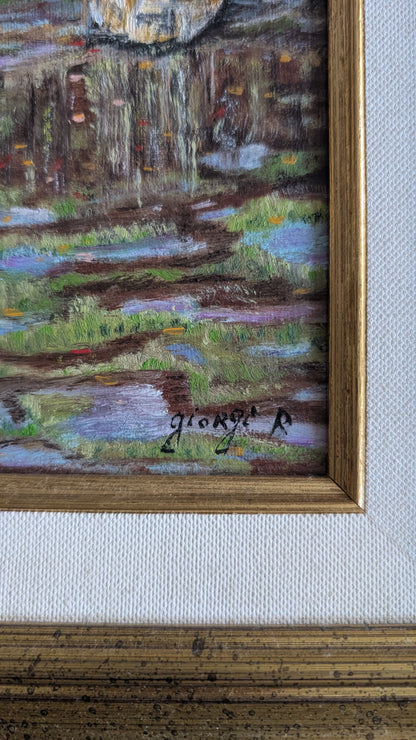 Peinture à l’huile – Scène de village