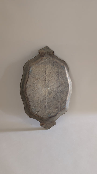 Plateau florentin doré et orange – 44,5 x 29 cm