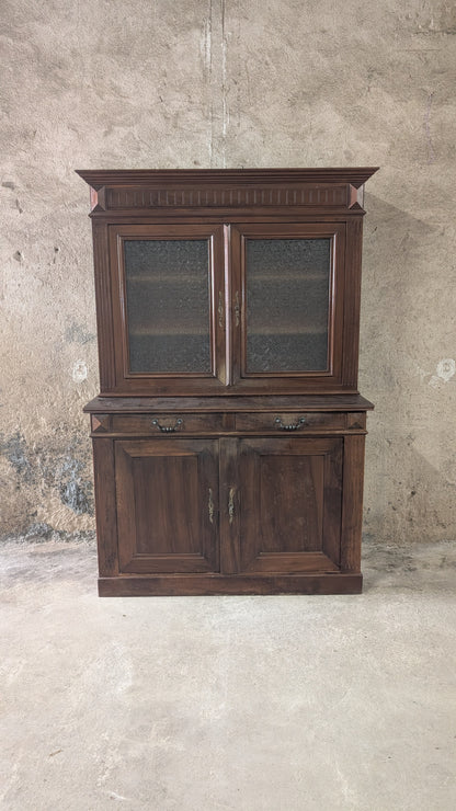 Buffet vitrine en bois massif