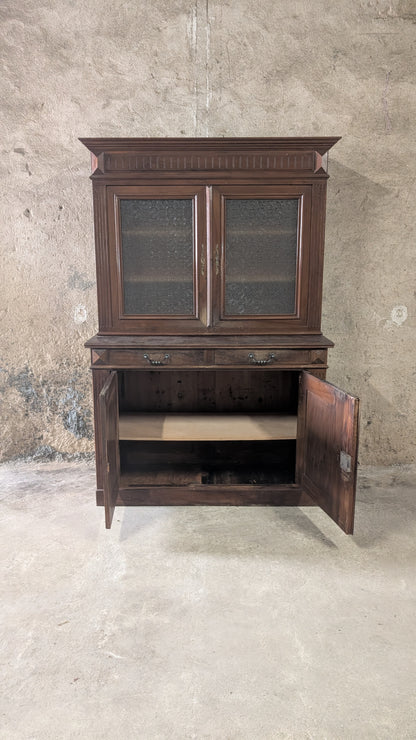 Buffet vitrine en bois massif