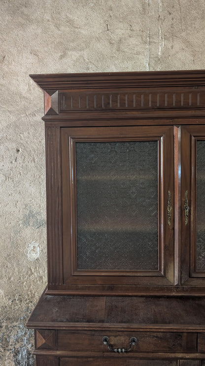 Buffet vitrine en bois massif