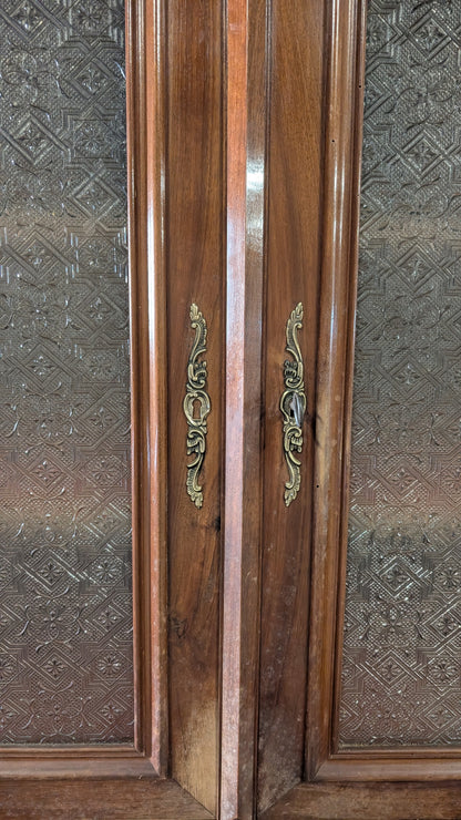 Buffet vitrine en bois massif