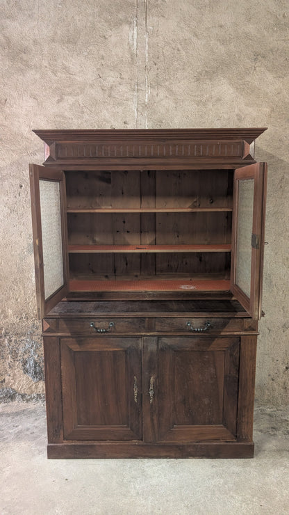 Buffet vitrine en bois massif