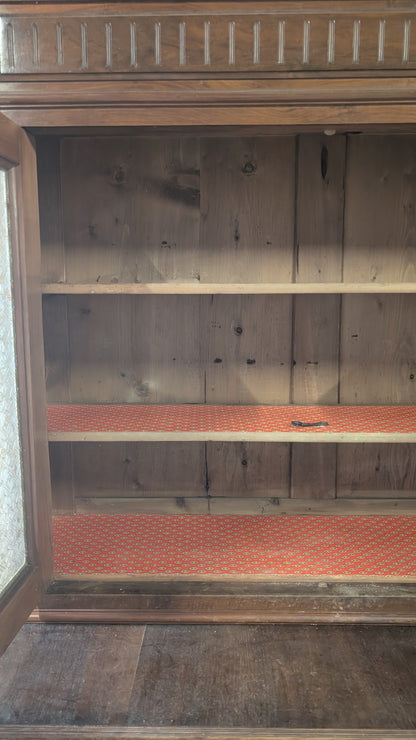 Buffet vitrine en bois massif