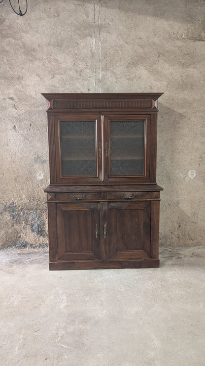 Buffet vitrine en bois massif
