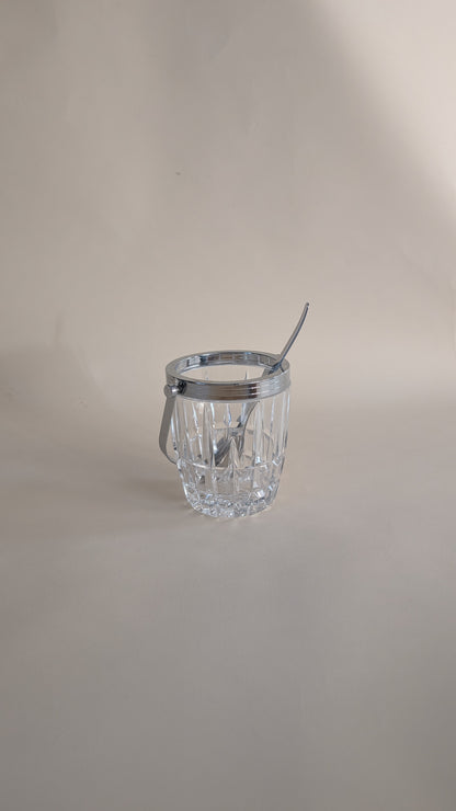 Seau à glaçons en verre avec sa cuillère
