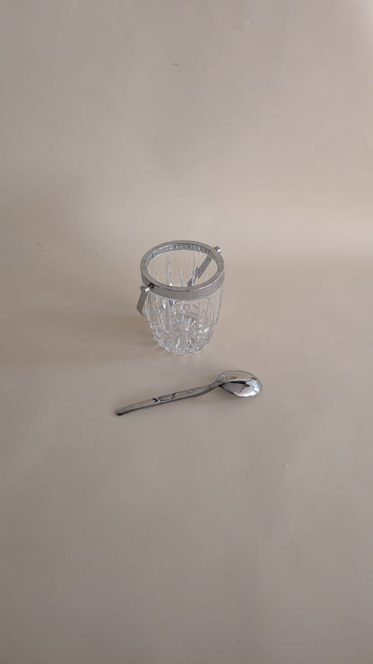 Seau à glaçons en verre avec sa cuillère