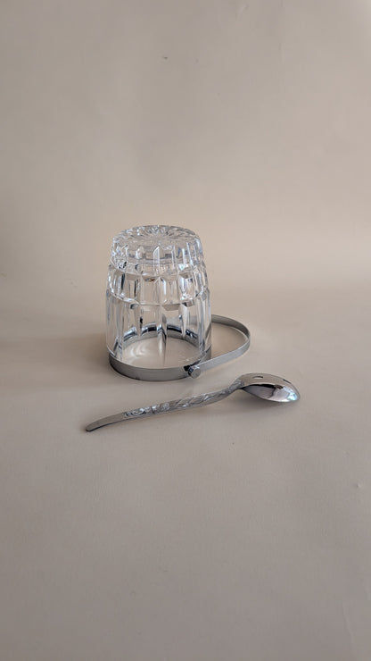 Seau à glaçons en verre avec sa cuillère