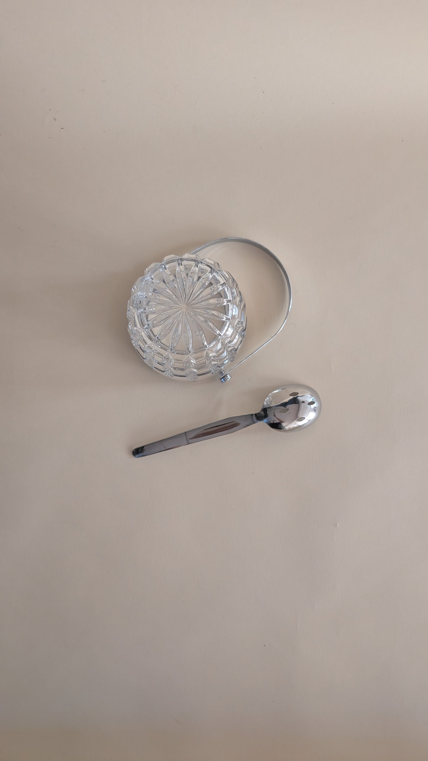 Seau à glaçons en verre avec sa cuillère