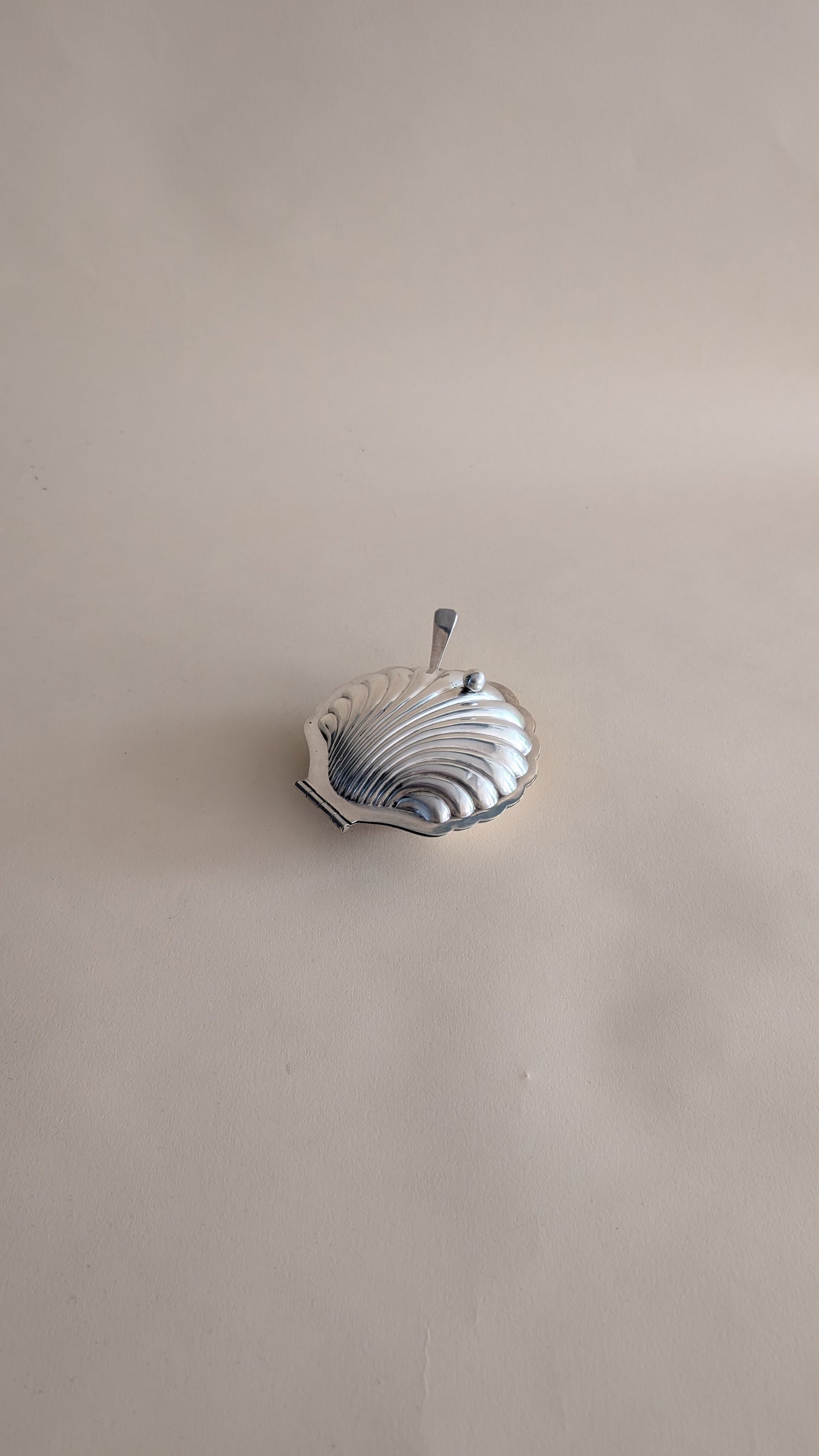 Beurrier en métal argenté avec son couteau