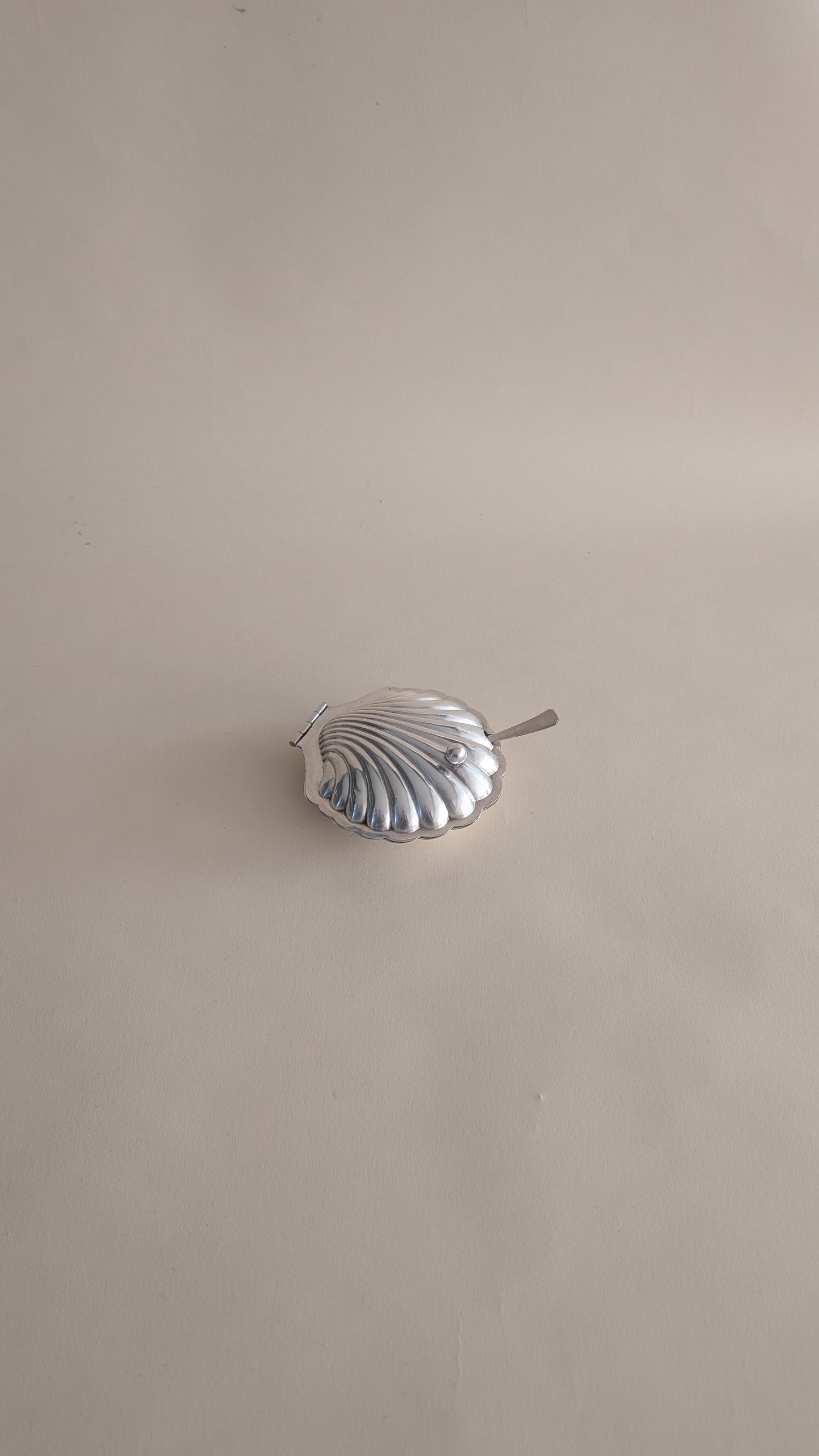 Beurrier en métal argenté avec son couteau