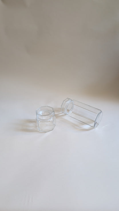 Boîtes de rangement octogonales en verre