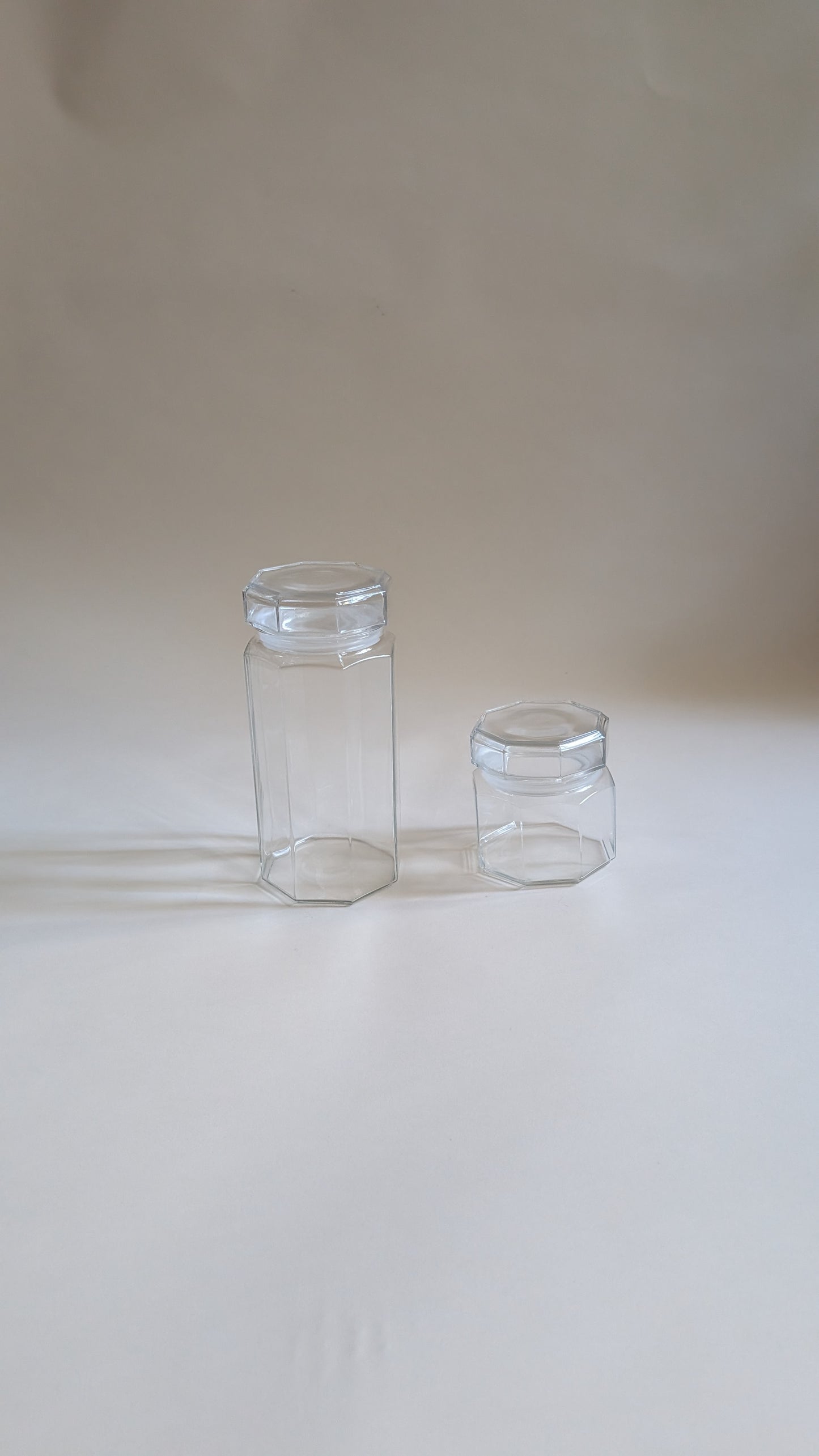 Boîtes de rangement octogonales en verre