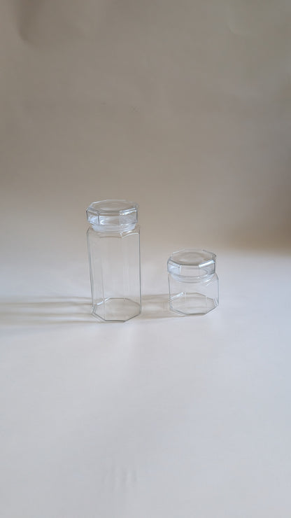 Boîtes de rangement octogonales en verre