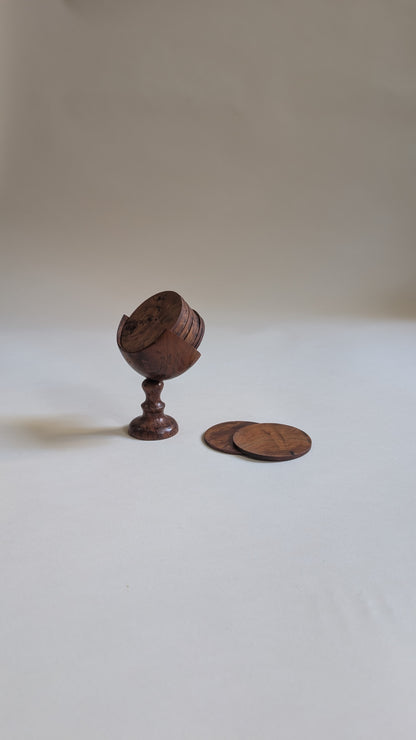 Porte-sous-verres en loupe d’orme